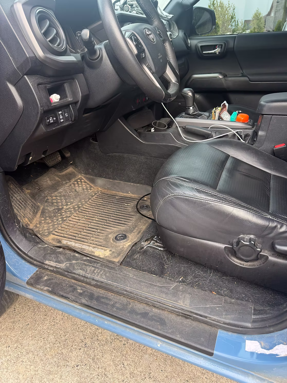Interior Detail · Toyota Tacoma before detailing
